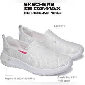 Skechers GOwalk White Slip On Sneakers Women’s 8.5 Memory Foam Walking Shoes